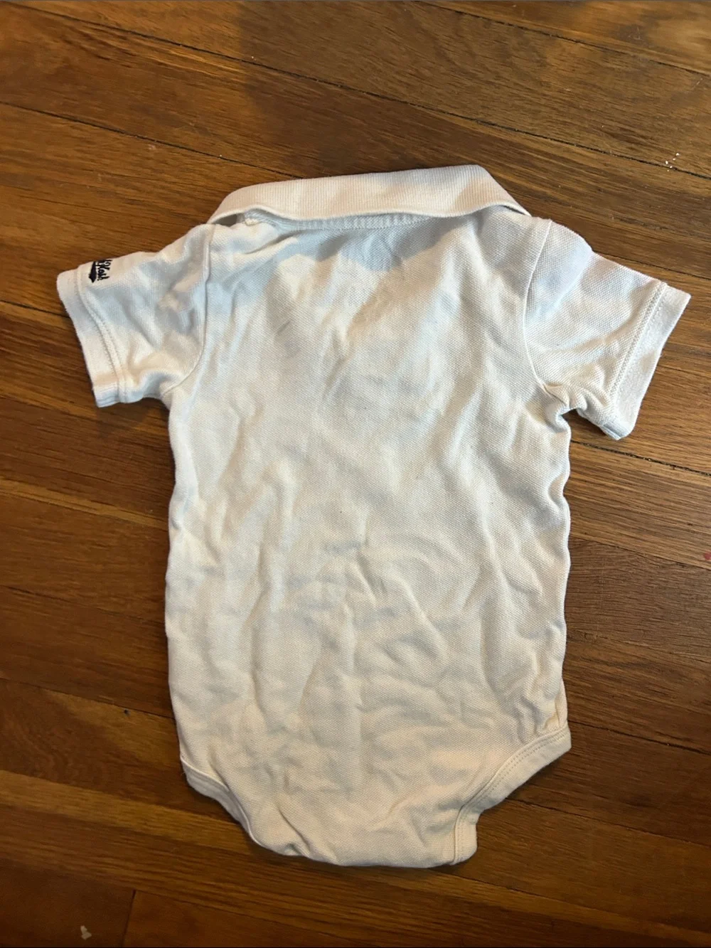 OshKosh 24M White Polo Bodysuit & Hooded Romper Set Lot 2pc